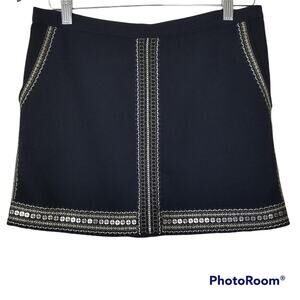 MADEWELL Mini Skirt 2 Black Gold Green Embroidered A-Line Goth E-Girl